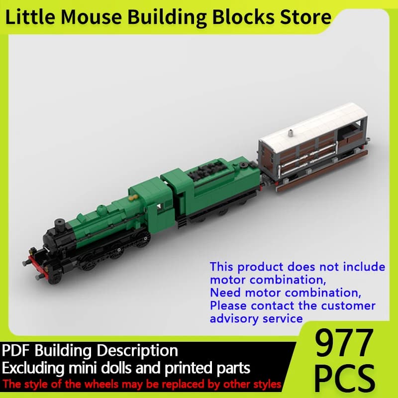 City Car Model MOC Building Bricks Railway Class 2 Steam Train Modular Technology Gifts Holiday Assemble Children Toys Suit