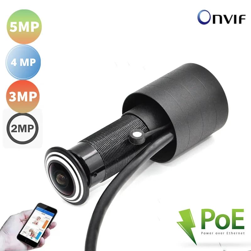 1080P 5MP HD Door Eye Hole H.265 1.78mm 1.66mm grandangolare 178 gradi CCTV Network Mini spioncino POE Door IP Camera P2P Audio Mic