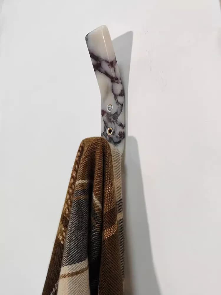 Appendiabiti da parete in marmo naturale stile Wabi-Sabi per bagno, camera da letto, ingresso e corridoio