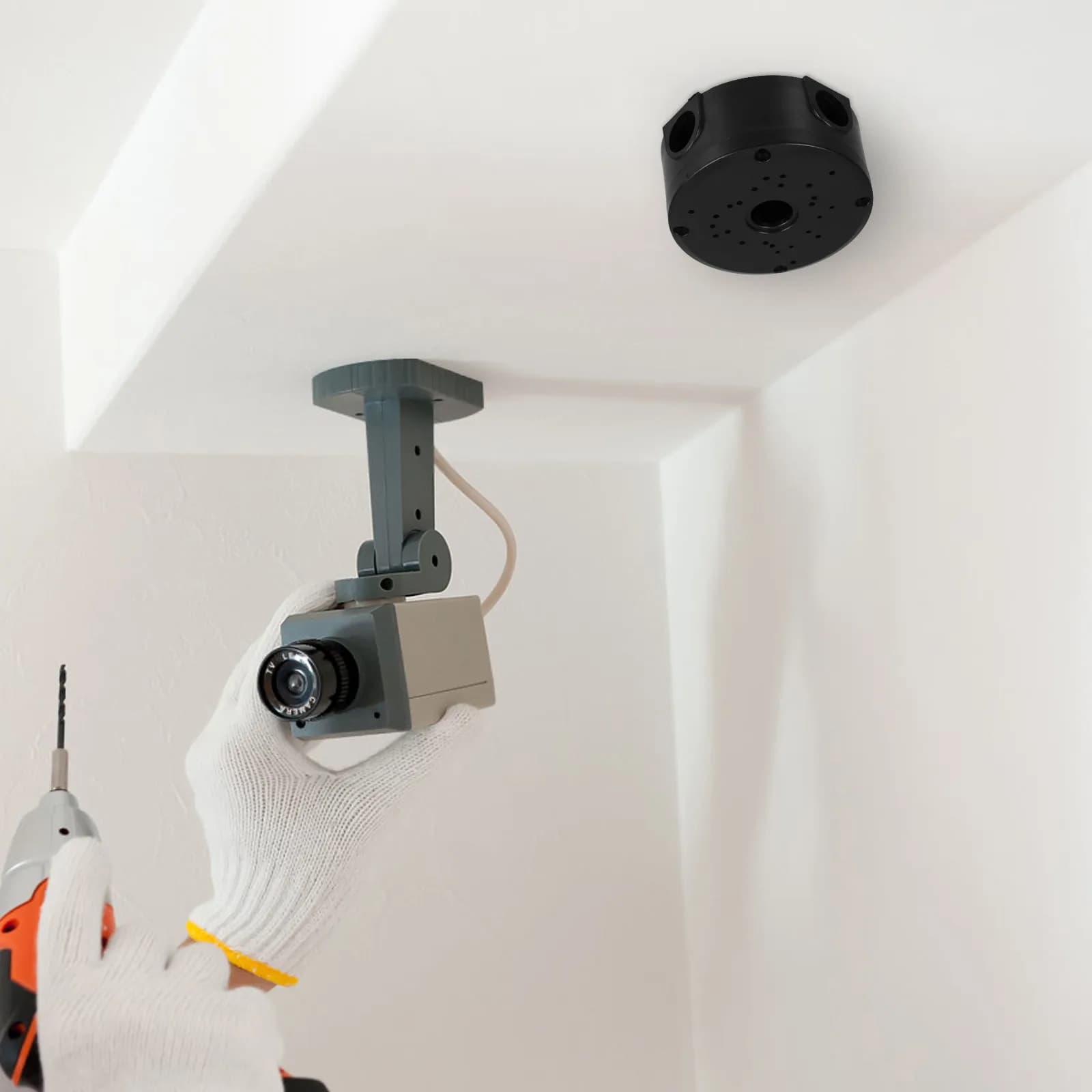 Supporto Universale per Telecamera a Cupola da Soffitto, Scatola di Giunzione Cavi Nascosti, Coperture Impermeabili per Telecamere di Sicurezza per Casa e Ufficio