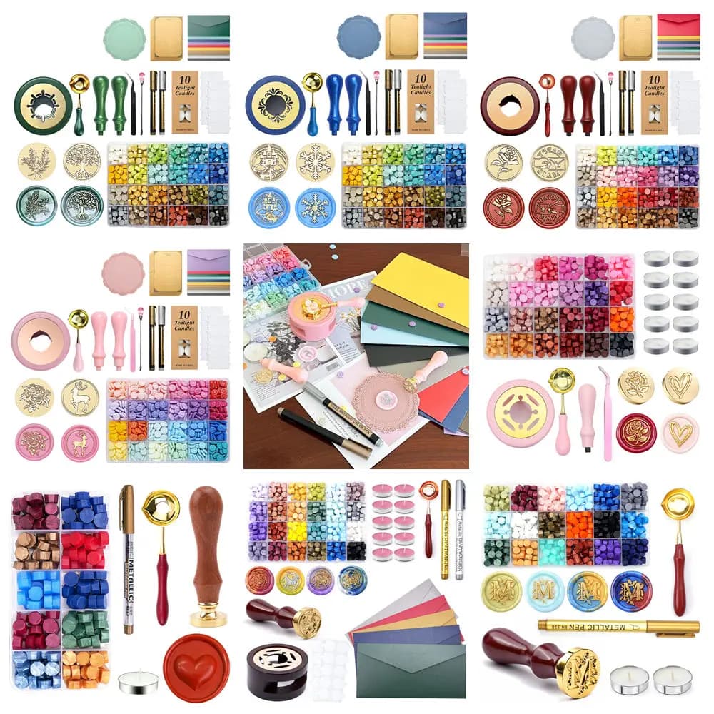 Wax Seal Stamp Sealing Wax Bead Candle Kit Vintage Envelope Sealing Set DIY Craft Sealing Supplies Scrapbooking Paper Cards