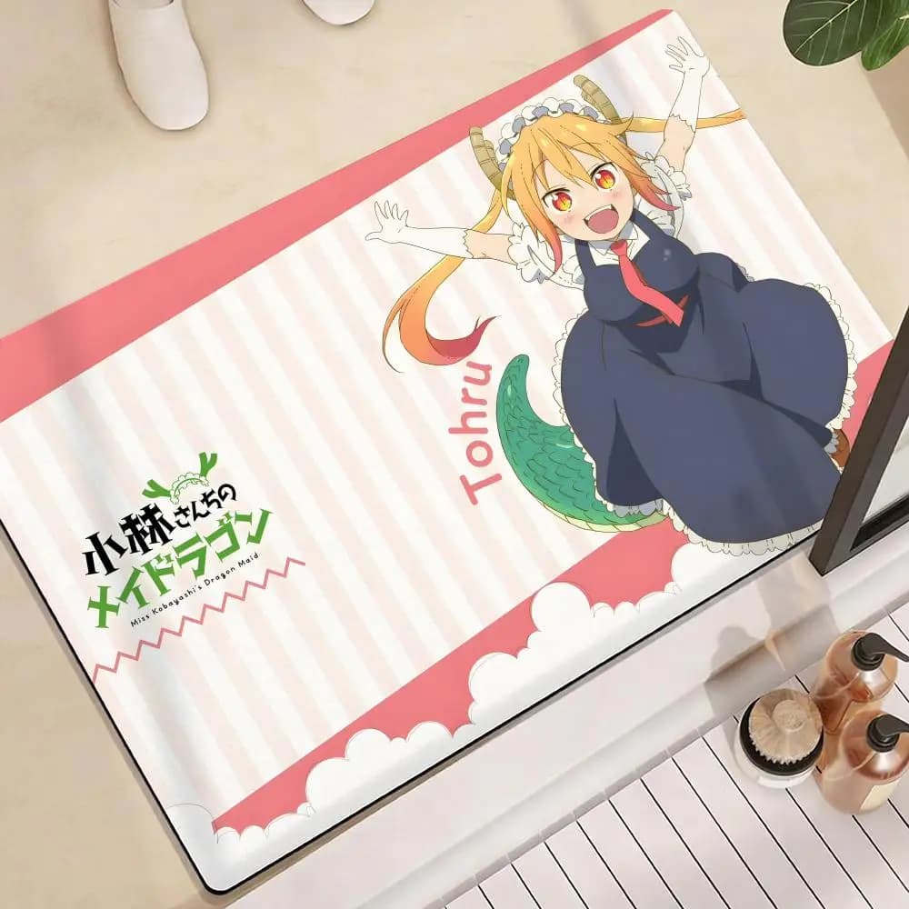 Tappetino Antiscivolo ad Asciugatura Rapida in Diatomite M-Miss Kobayashi's Dragon Maids per Bagno, Cucina e Ingresso