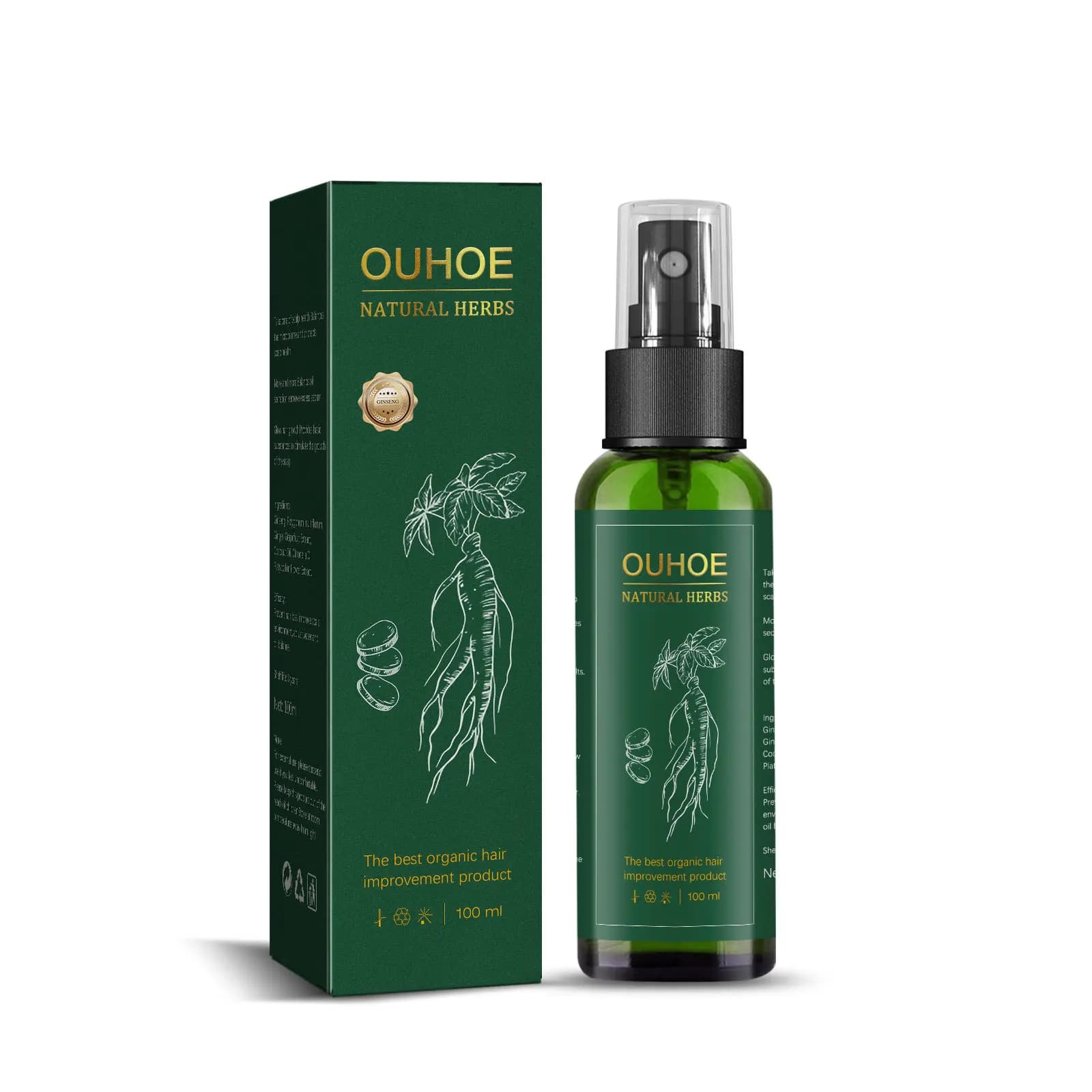 OUHOE Ginseng Serum for Hair Growth Oil With Biotin Essential Liquid Strengthens Hair Root Nure Hair Repair