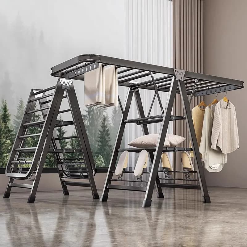 Folding clothes rack Interior and exterior coat rack Multifunction for domestic use