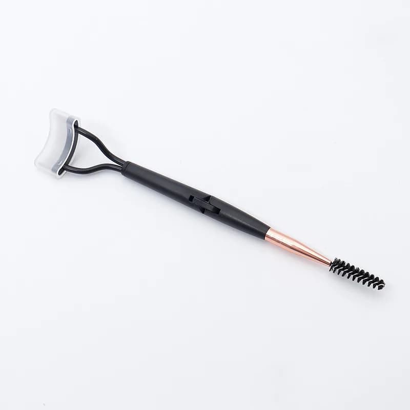 1pc Spazzola e pettine per ciglia neri a doppia punta, separatore per ciglia pieghevole in acciaio inossidabile, strumento portatile per definire e pettinare le ciglia con mascara