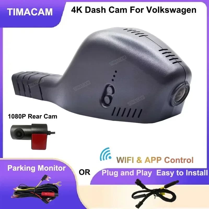 4K 2160P Dedicated Auto DVR Dash Cam for Volkswagen VW Passat Golf Tiguan Tarek Atlas Polo Taigun Arteon Sharan T-Cross 2013-2023