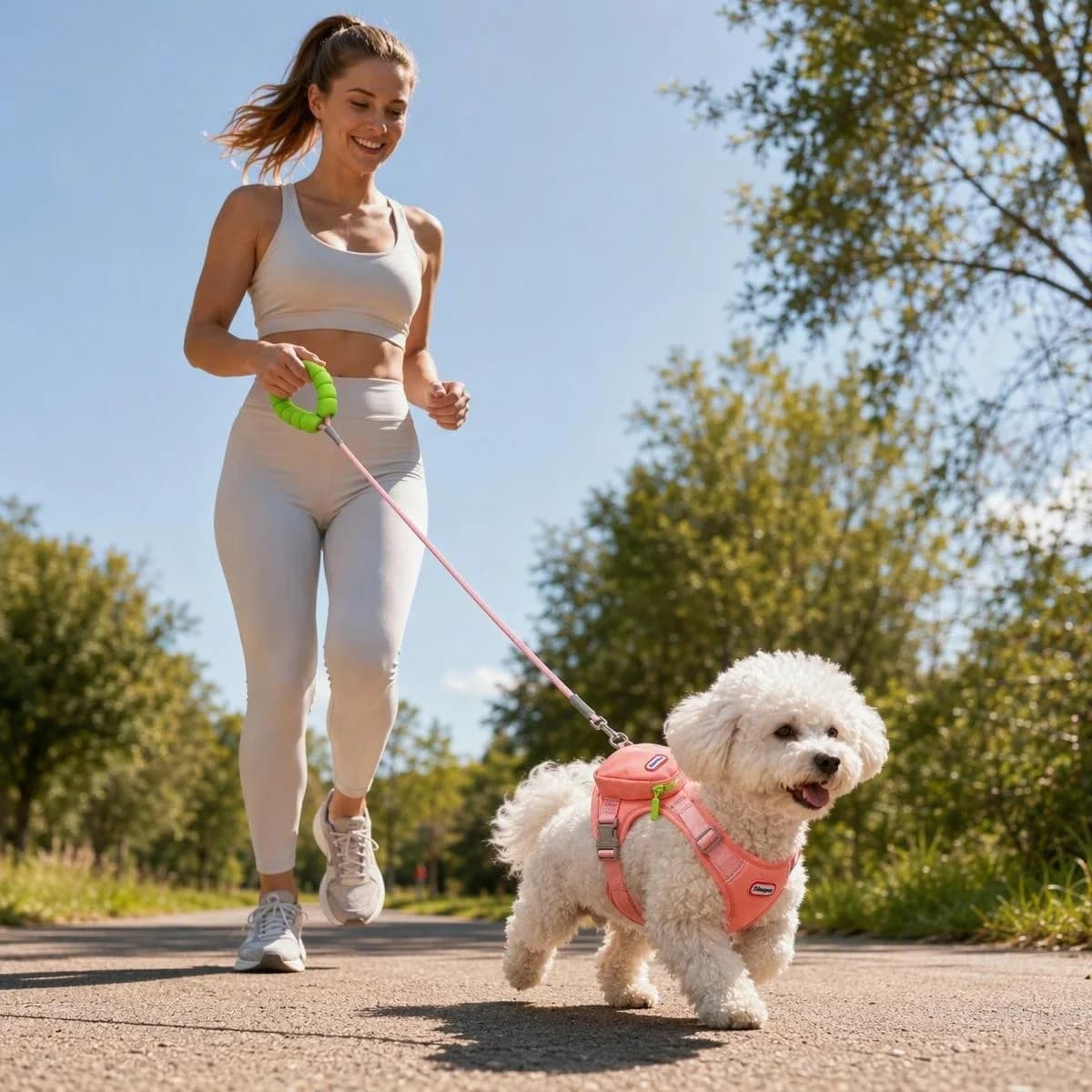 Dog Harness No Pull Pet Harness and Leash Set Breathable Mesh Adjustable Vest with Padded Handle for Small Dogs Cats