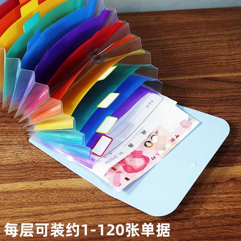 A6 Colorful Paper Holder Storage Bag Portable Folder Expanding Wallet File Folder Multi-Page Classification Office Files