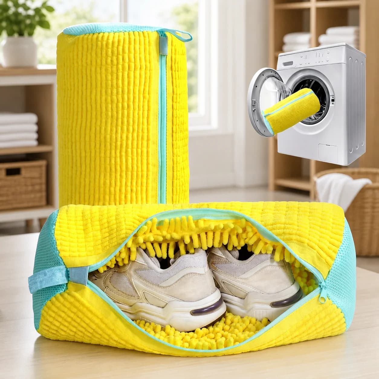 1PCS Shoe Laundry Bag Padded Sneaker Wash Bag Soft Mesh Shoe Protector Washing Machine Bag for Sports Shoes Sneakers Boots