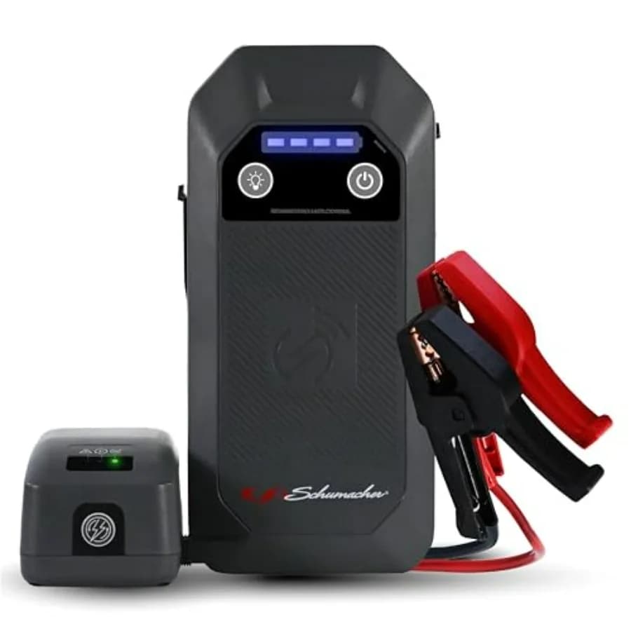 Avviatore di Emergenza al Litio 12V - Batteria Portatile 1000A con Ricarica Wireless 10W USB-A/USB-C Ricarica Rapida Multifunzione
