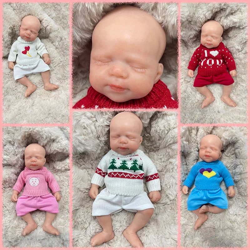 10Inch Pascale Handmade No Hair Cute Clothing Solid Super Soft Elastic Lifelike Mini Silicone Reborn Baby Doll Collectible Gift