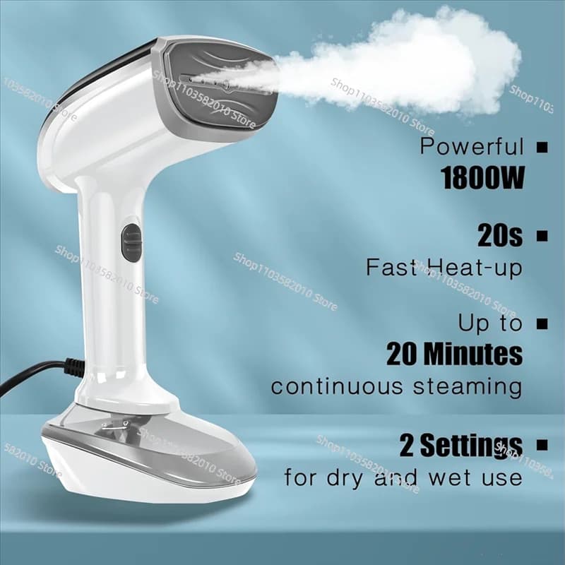 A76G-Professional Garment Steamers Clothes 1800W Powerful Handheld Fabric Steamer, Fast Heat-Up Plate, Eu Plug