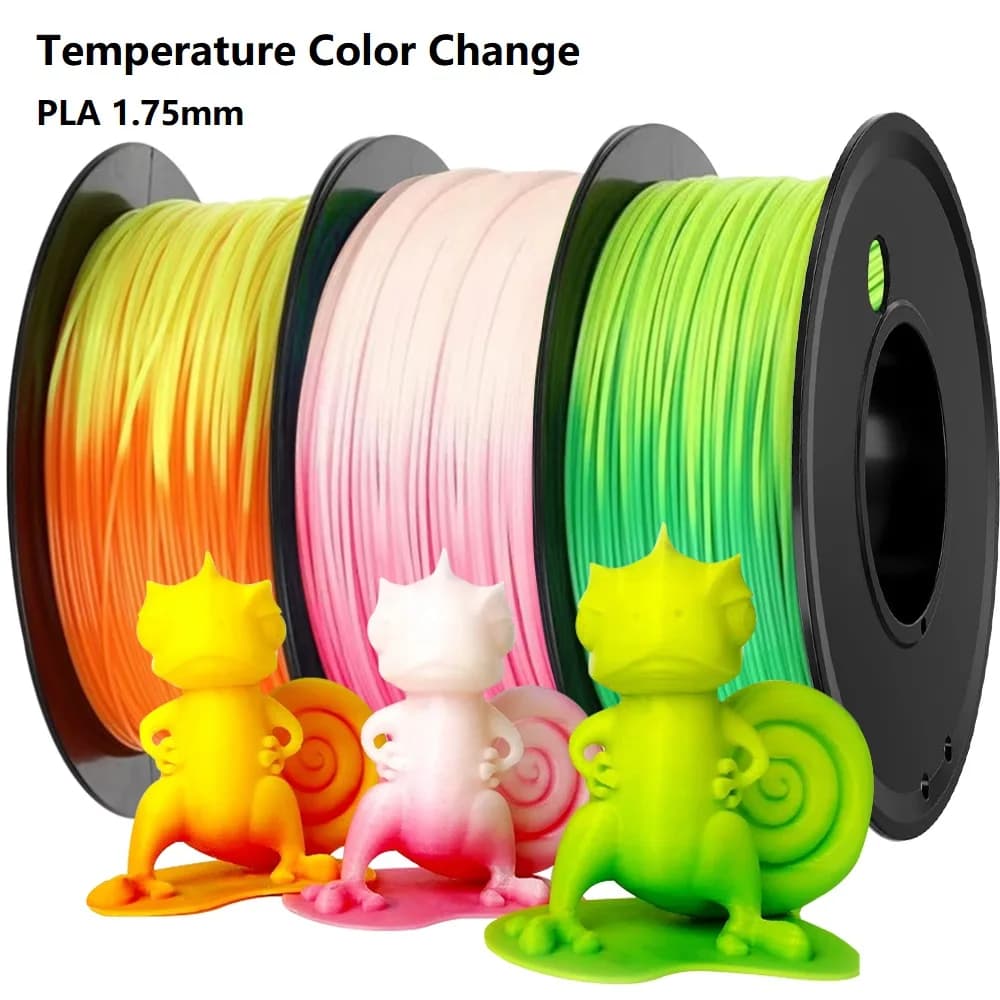 Filamento cambia colore temperatura PLA 1,75 mm 1 kg 500 g 250 g Stampa 3D Materiale plastico Filamento PLA Verde Nero Rosso Arancione