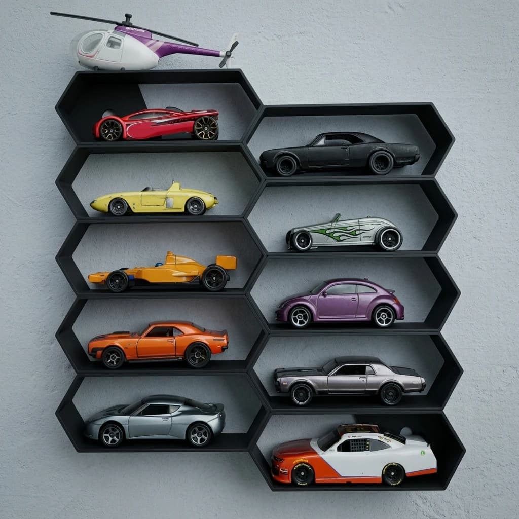 3D Printing Car Model Display Rack Creative 10 Grids Cars Model Storage Box Save Space Large Capacity Collection Show Holder*