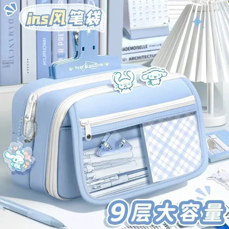 Large Capacity 9-Layer Pencil Case – Stylish Flip-Top Pen Bag for Girls, Elementary & Middle School Students, High Aesthetic Ins