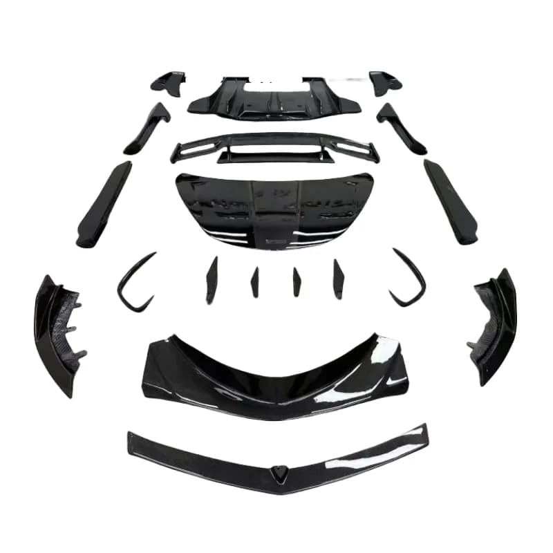 Kit Carrozzeria in Fibra di Carbonio Secca PRO per Modifica McLaren GT: Diffusore, Minigonne Laterali, Spoiler Posteriore, Cofano