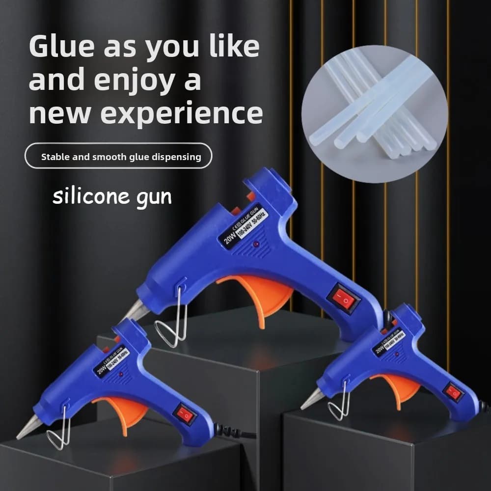 Pistola per Silicone Caldo 20W, Pistola Termica Elettrica Americana, Strumento di Riparazione Fai-da-te, Mini per Uso Domestico e Industriale, per Stick di Colla da 7mm