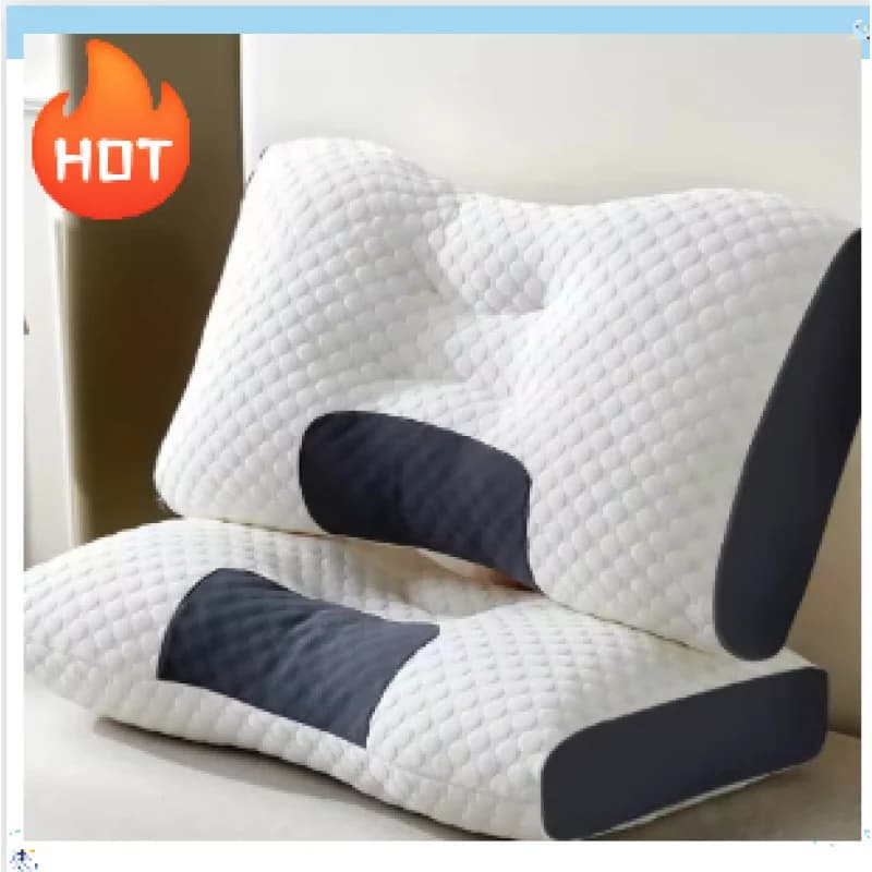 1PC Massage Neck Pillows Adjustable Ergonomic Orthopedic Contour Support, High-Quality Pillow Core, All-Season Sleeping Comfort
