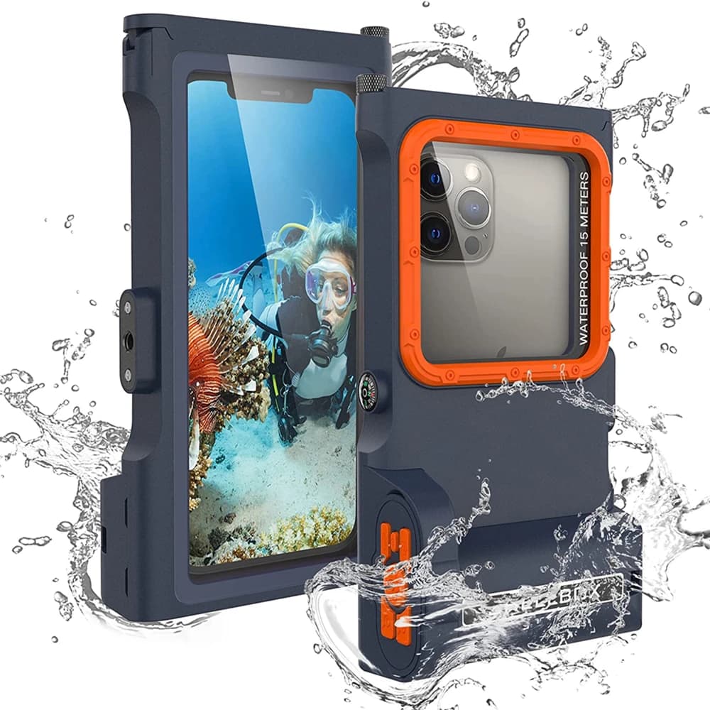 [50ft/15m] underwater phone case with remote control Bluetooth case for universal waterproof surfing Snorkeling for iPhone 16