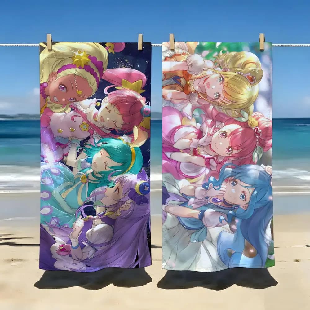 Asciugamano Anime P-Pretty C-Cure, coperta da spiaggia, per viaggi, palestra, doccia, lusso, leggero, campeggio, piscina