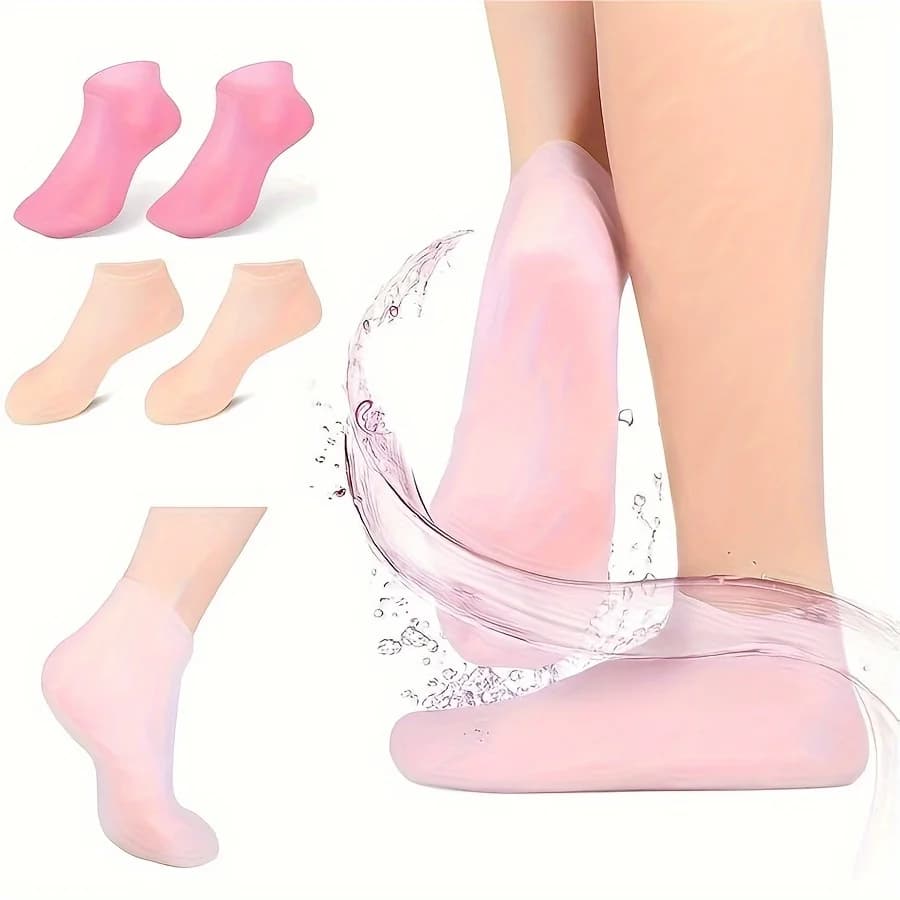 1 pair of moisturizing socks for feet in silicone gel for dry and cracked feet - Instrument for pedicure and soothing massage