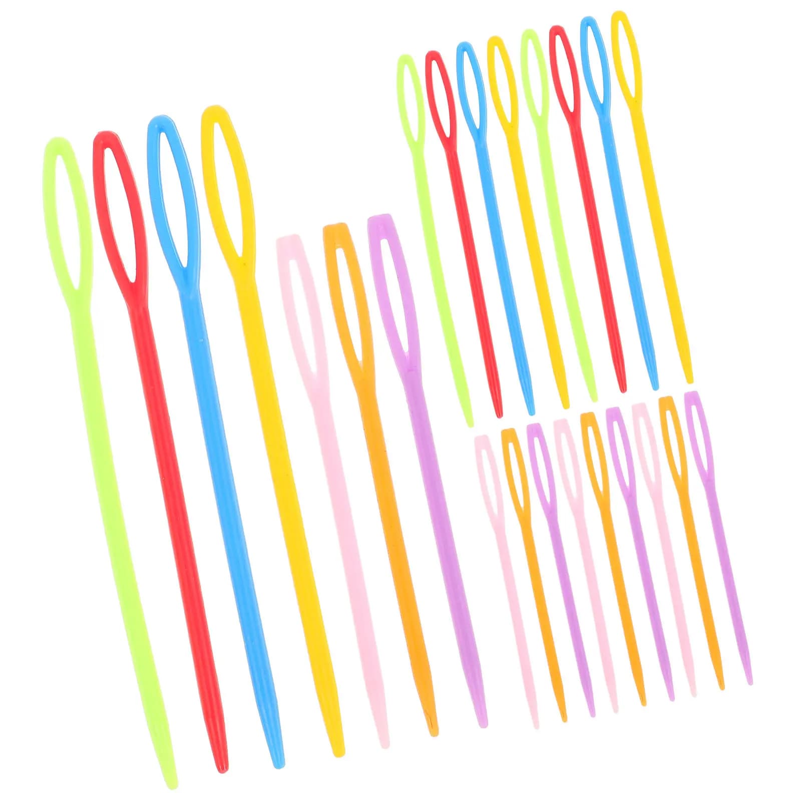 40 aghi da cucito in plastica a occhiello grande, design di sicurezza liscio per aghi in plastica artigianali per cucito da 7 cm e 9 cm