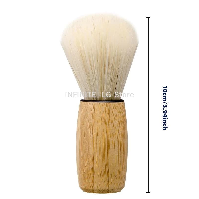 1 Pezzo Pennello da Barba con Manico in Legno e Setole, per Salone e Barbiere, per Schiuma da Barba e Pulizia del Viso Maschile