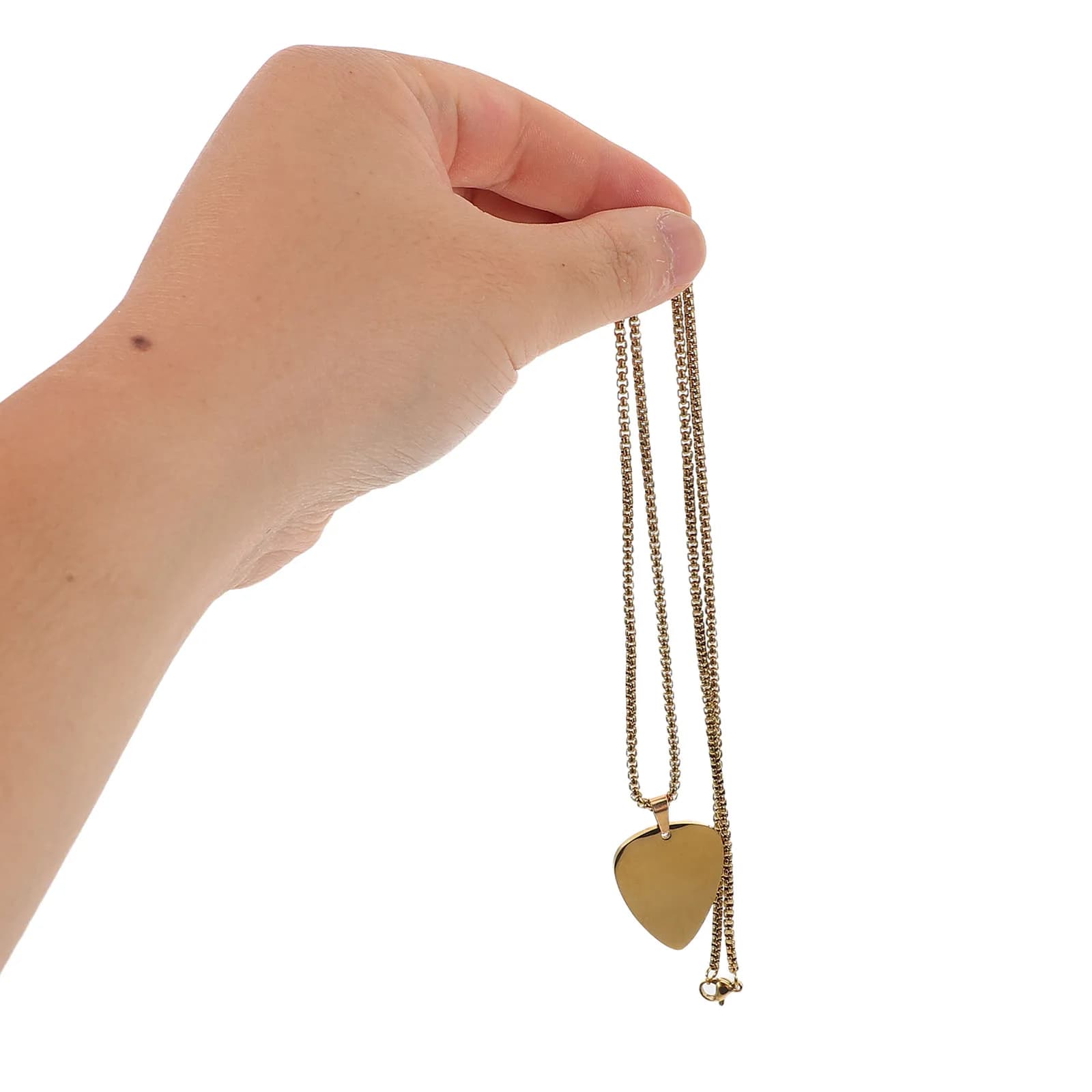 3Pcs Guitar Pick Necklace Polished Stainless Steel Titanium Pendant Necklace Music Charm Gift for Men Women Daily Wear Jewelry
