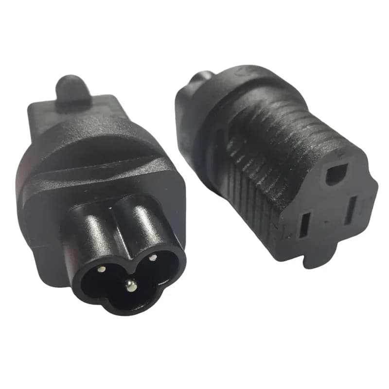 Nero US NEMA 5-15R Femmina a IEC 320-C6 Maschio Adattatore di alimentazione da viaggio Spina USA 3 poli Presa a C6 Convertitore di potenza Connettore