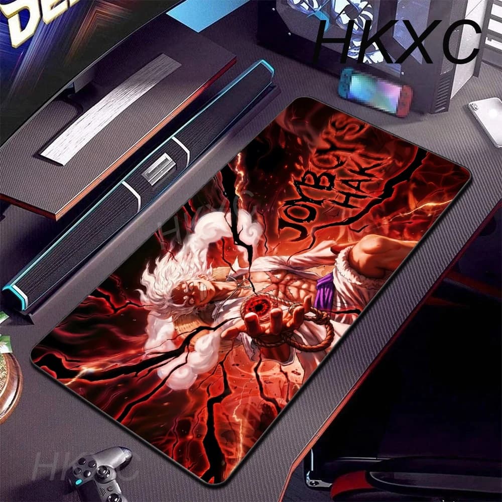 Tappetino per mouse da gioco One Piece Luffy Gear5, grande, antiscivolo, con base in gomma e bordi cuciti, per PC, laptop e tastiera.
