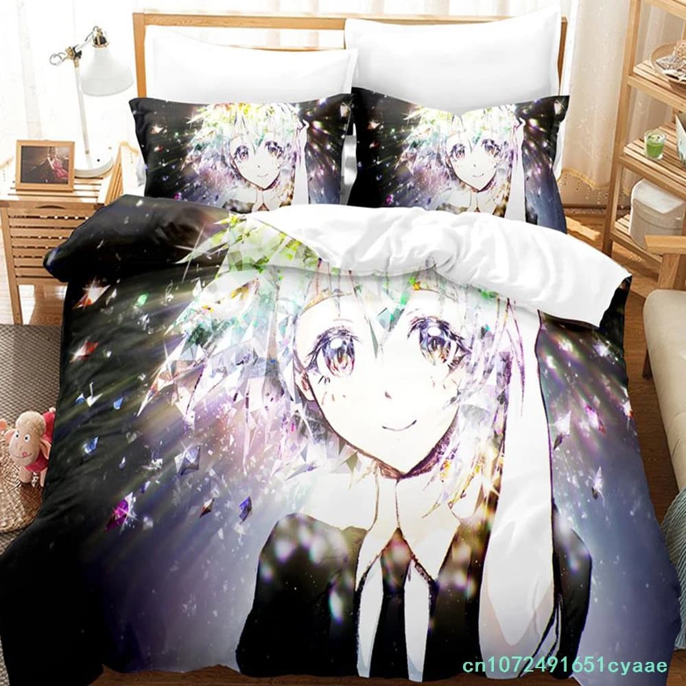 2023 Houseki No Kuni Bedding Set Single Twin Full Queen King Size Bed Set Adult Kid Bedroom Duvetcover Sets Anime Bed