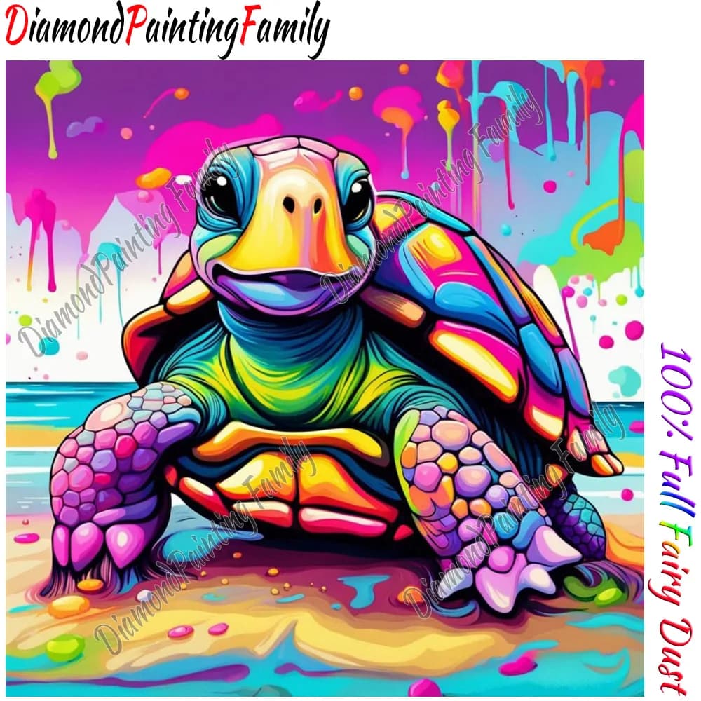 Diamond Painting Family Full Fairy Dust Diamond Arts Colorful Animal Crystal Resin Mosaic Painting Kit AB Drill Cross Stitch Set