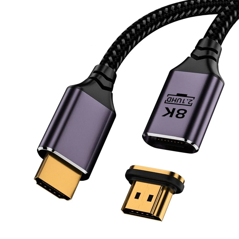 8K 60 Hz display cable with 19 pin magnetic connector UHD2.1 ARC 3D adapter cable 48 Gbps HDR for Laptop Monitor Xbox PS4
