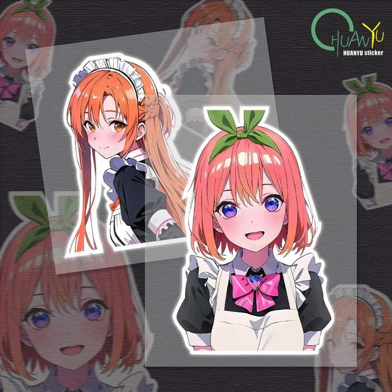 JDM Cute Girl Anime Car Sticker Car Sticker Motorcycle Bumper Car Window Reflective Waterproof Sticker Car Sticker