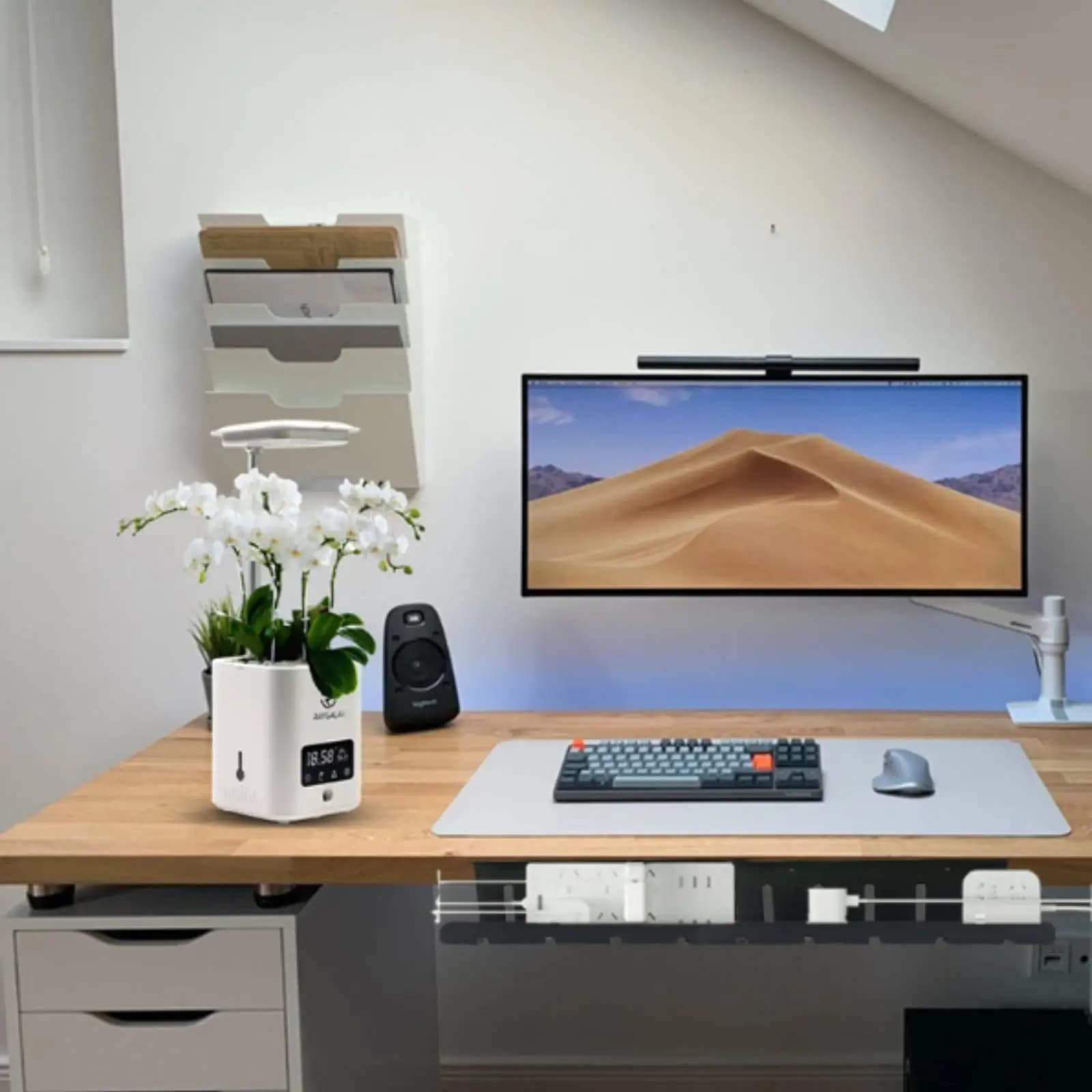 Under Desk Cable Organizer Rack Steel Tray for Power Strip Mounting Bracket Cord Management Holder for Workstation Desk Cable
