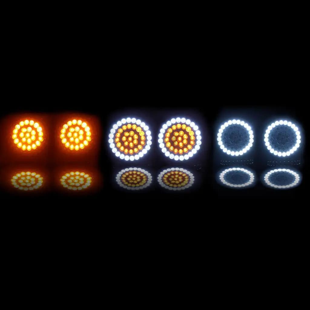 Luci di Direzione LED per Moto, Pannello in Alluminio 50mm, Set Lampadine Gialle Omologate per Illuminazione Anteriore e Posteriore su Tutte le Moto