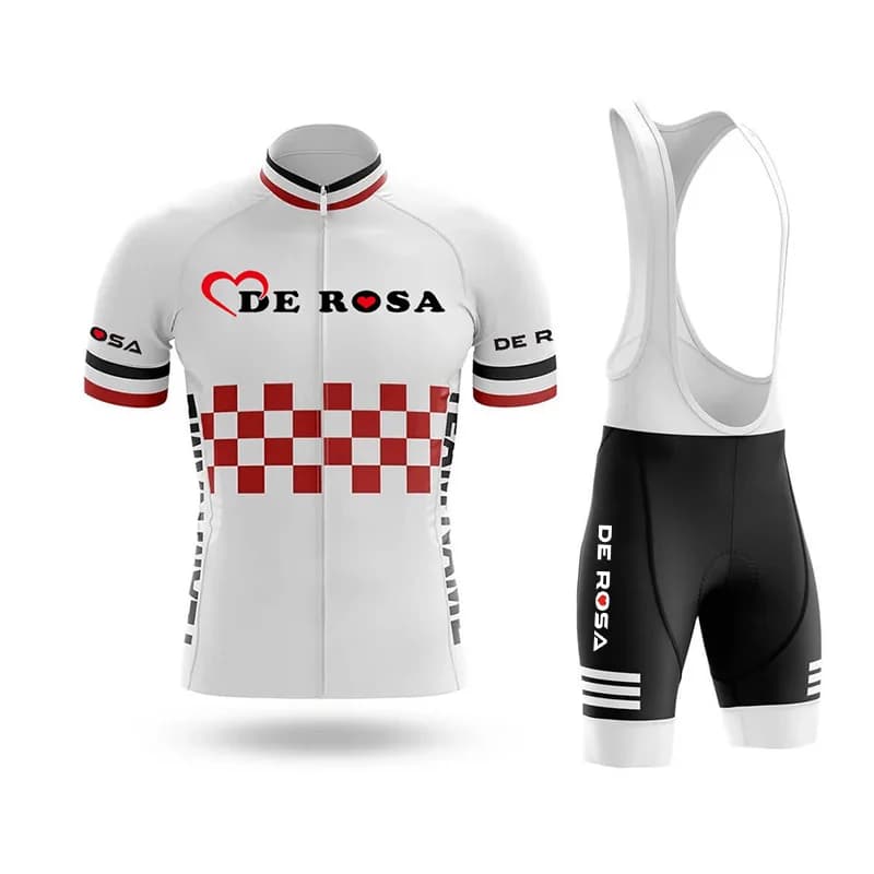 Completo Ciclismo Uomo De Rosa 2026: Maglia e Salopette Traspiranti ad Asciugatura Rapida per Bici da Corsa e MTB - Abbigliamento Ciclismo Professionale