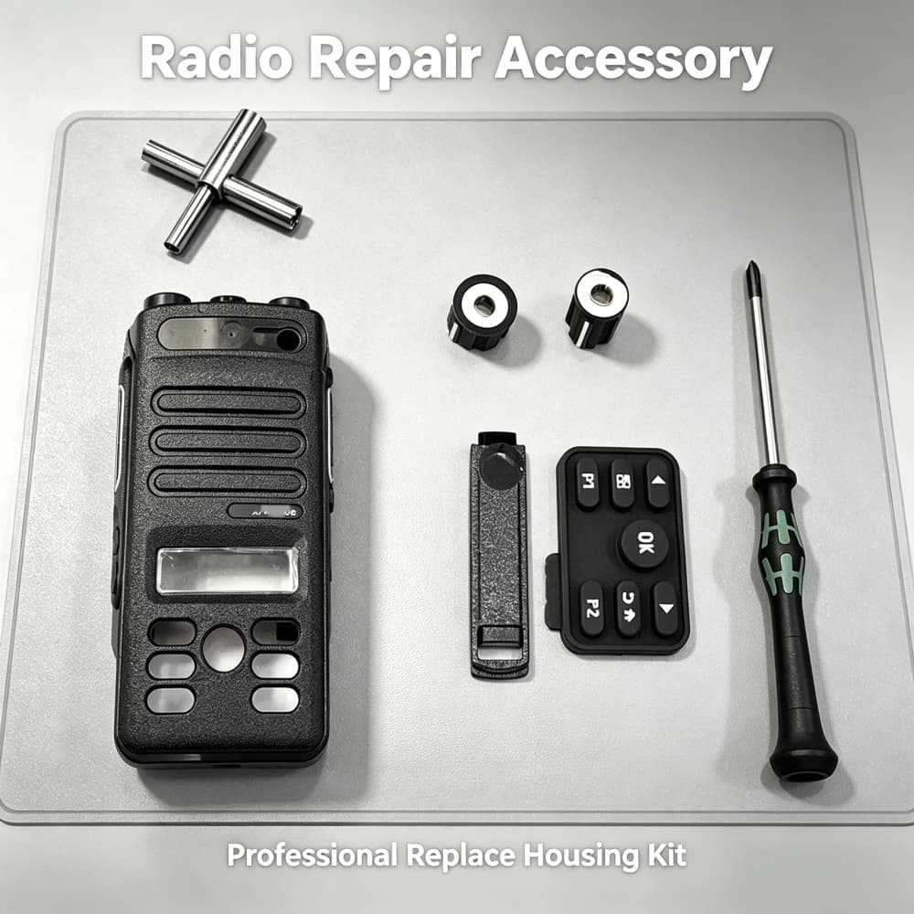 Replacement Housing Kit Black Front Shell Repair Part Compatible with Motorola XPR3500E XIR P6620i DEP570e DP2600e Walkie‑talkie