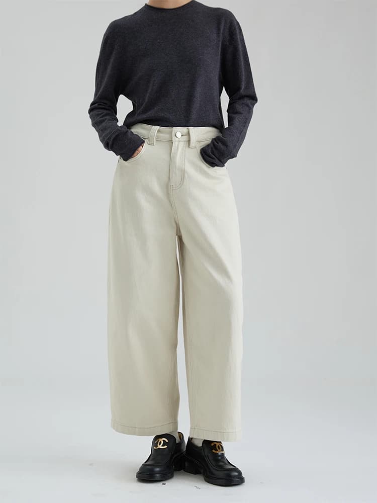 Jeans a Vita Alta e Gamba Dritta per Donna, Nuova Collezione Autunno Dwind2025, Pantaloni in Denim Casual e Snellenti
