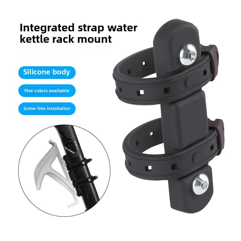 Bicycle Water Bottle Mount Adaptor Silicone Gel Bandage Kettle Cage Strap Seatpost Fork Frame Install Holder Adapter