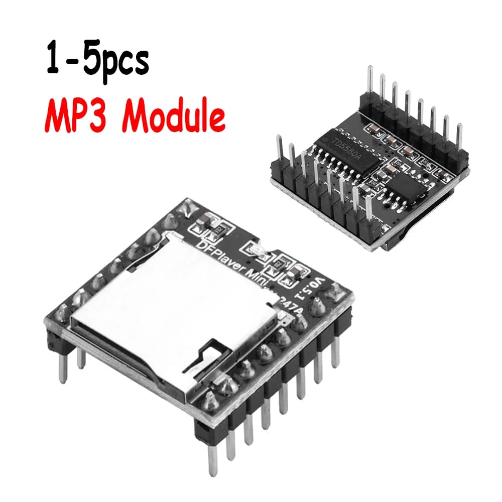 YX5200 DFPlayer Mini modulo lettore MP3 Scheda di decodifica vocale MP3 che supporta la scheda TF U-Disk IO Porta seriale AD compatibile per Arduino