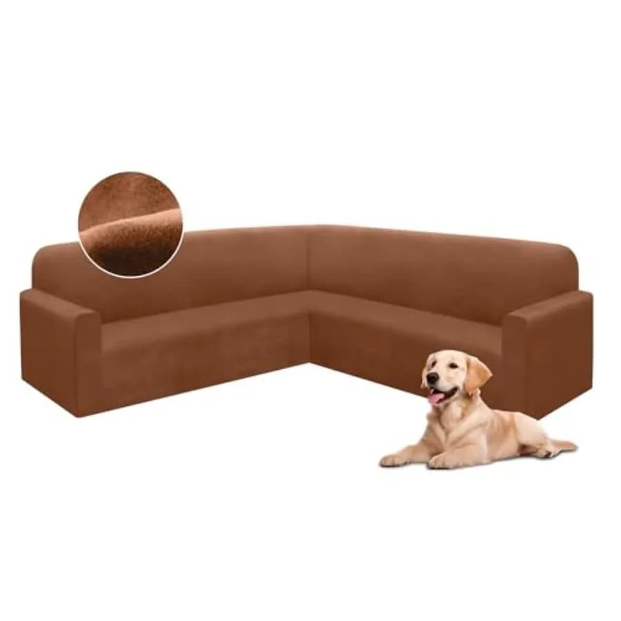 Angle-shaped modular upholstery Velvet-shaped elasticated L-shaped covers Soft and thick U-shaped modular sheath set for Non Sl living room