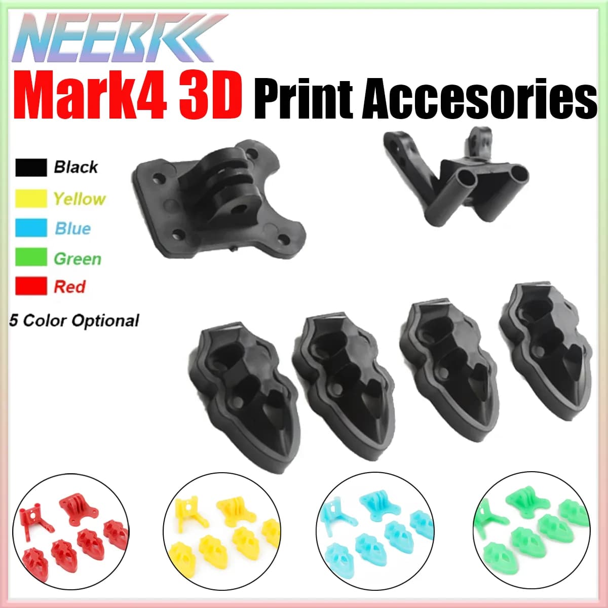 Neebrc RC Quadcopter FPV Drone 3D Printer Accessories Front/Mounting Arm for Camera Parts Protective Seat Parts for Frame Mark4