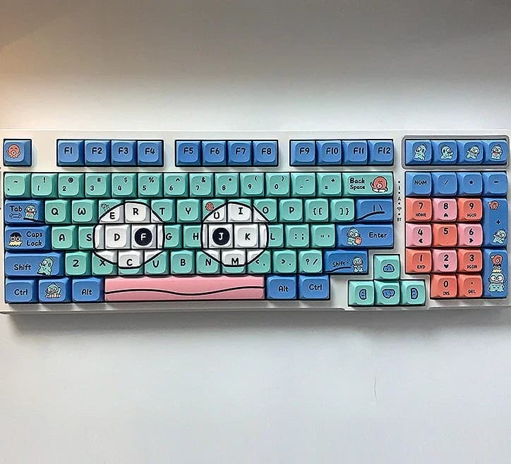 Ugly Fish Copritasti personalizzati Profilo XDA Sublimazione termica PBT su 5 lati per Wooting/V98Pro/G87 Cute Girls RGB sostituibile a caldo