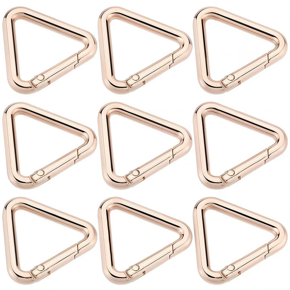 12Pcs Alloy Spring Gate Rings Triangle Light Gold 5 Gauge 31.5x34x4.5mm