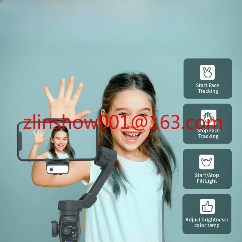 L9 Popolare stabilizzatore cardanico per riprese intelligenti con tracciamento facciale a 3 assi con asta di prolunga per luce di riempimento Treppiede VOG Selfie Stick