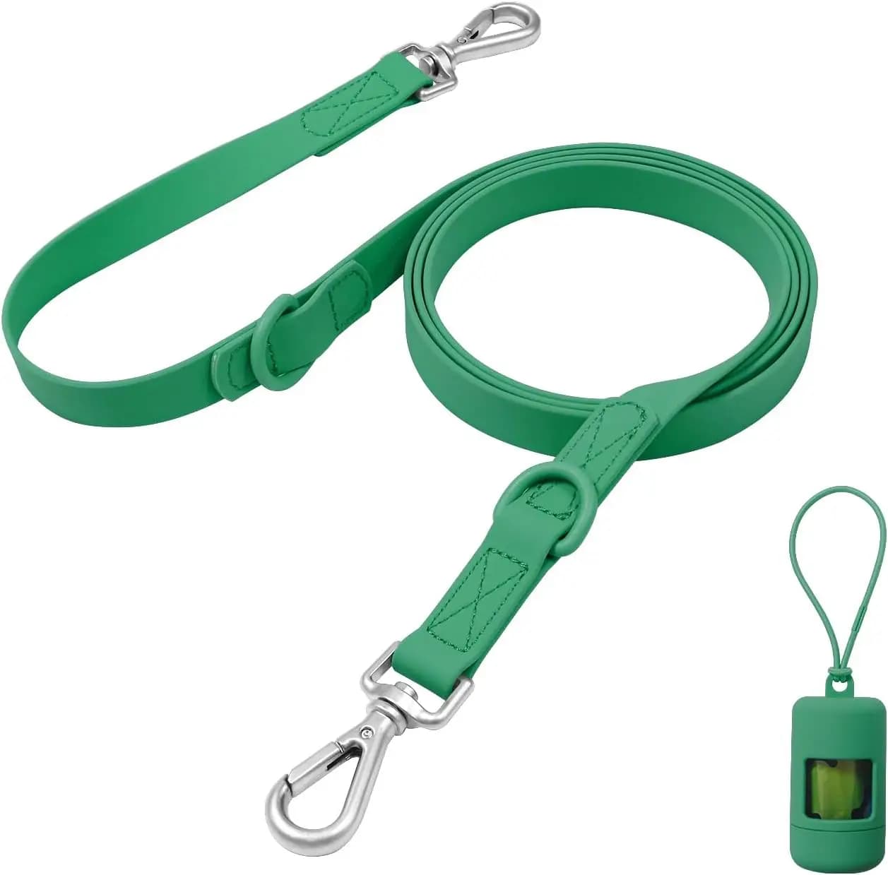 Guinzaglio Impermeabile per Cani con Porta Sacchetti Igienici, Lunghezza Regolabile 1,5m/1,8m, Inodore e Facile da Pulire per Tutti i Cani