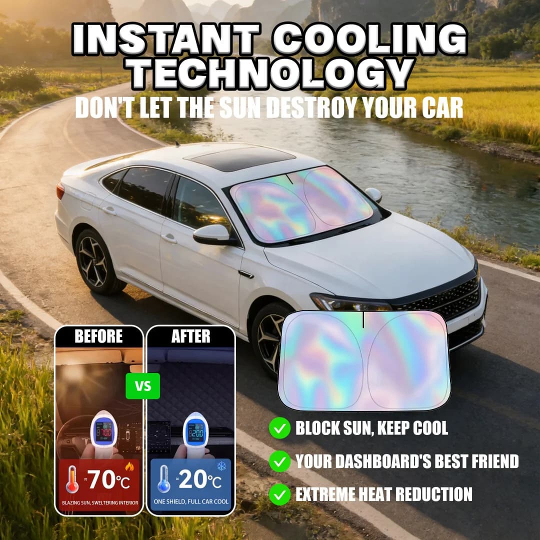Nuovo Parasole Pieghevole per Parabrezza Auto, Tendina Isolante Termica Riflettente UV per Finestrino Anteriore, Ideale per il Raffreddamento Estivo