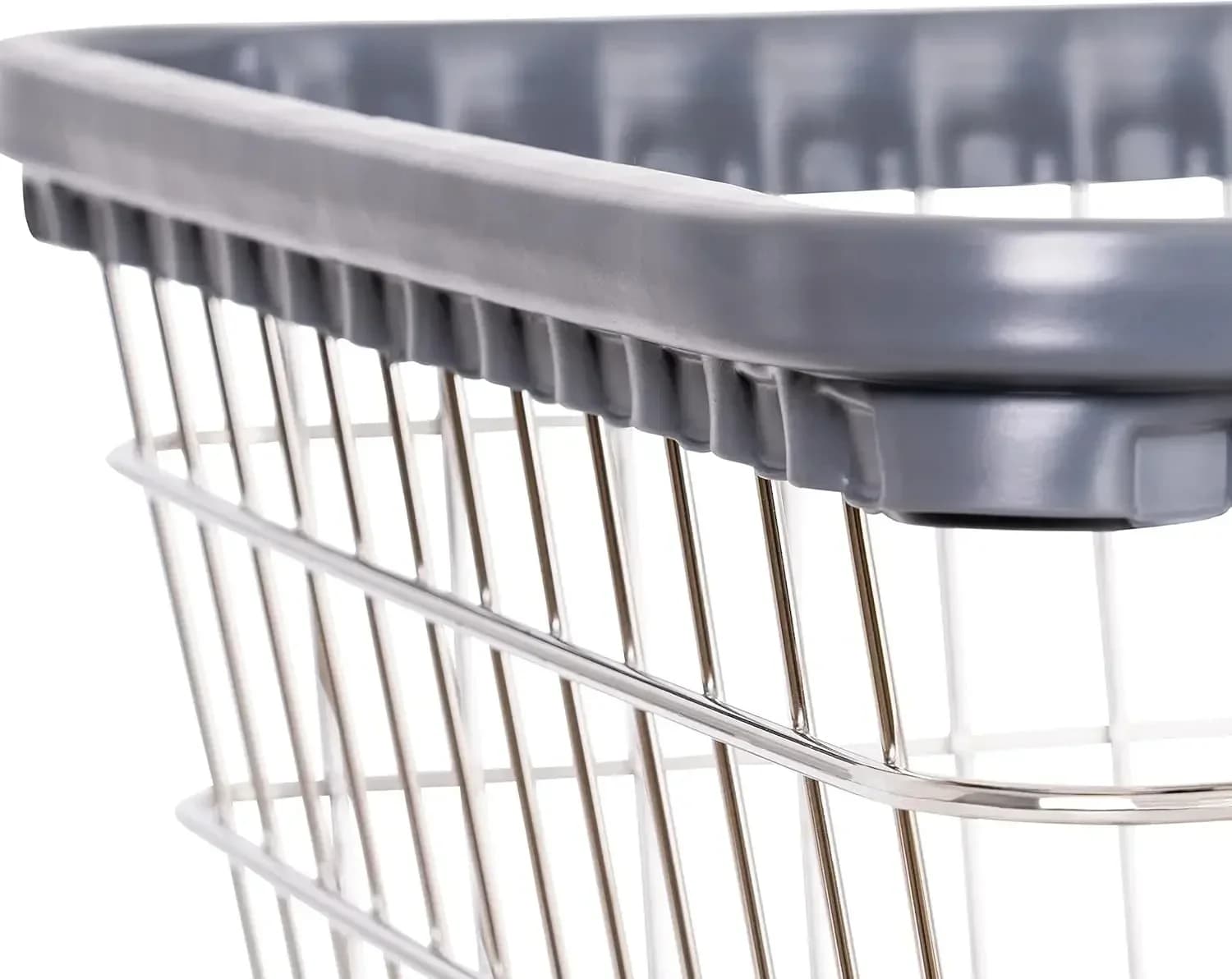 [XMSJ] 100E Heavy Duty Wire Laundry Trolley Steel Frame with Bush 2.5 With Chrome Finish Industrial Bumper for Commercial Laundry Basket
