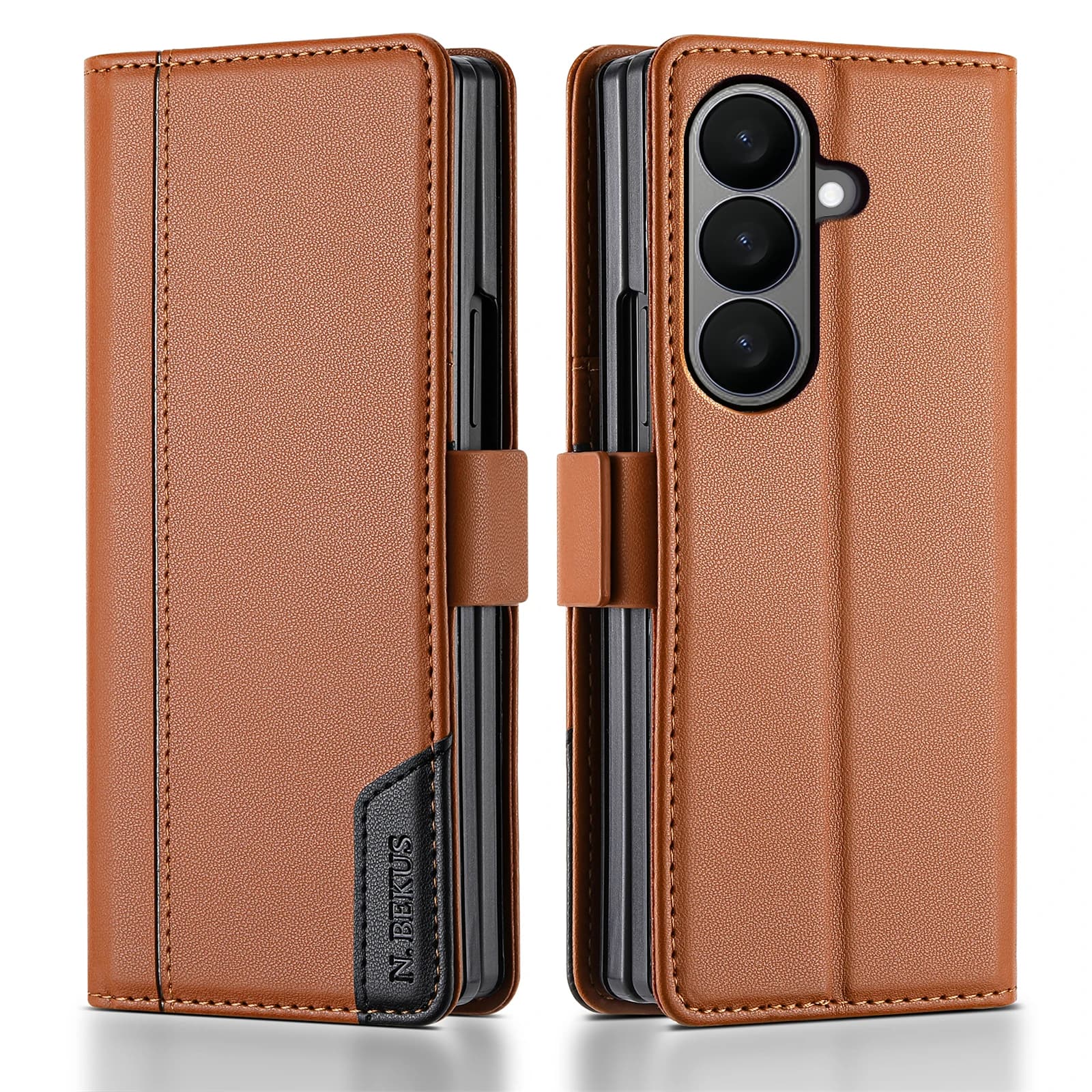 Custodia per telefono in pelle RFID aziendale per Samsung Galaxy Z Fold 7 6 5 4 3 5G ZFold7 ZFold6 Custodia a portafoglio con libro magnetico Etui